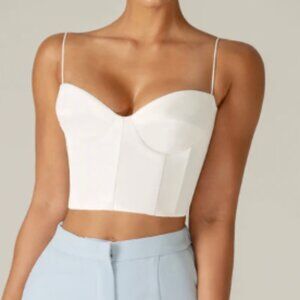 Carla Structure Crop Top (Off White)